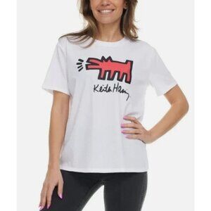 NEW Keith Haring Women's XL Graphic T-Shirt White & Red